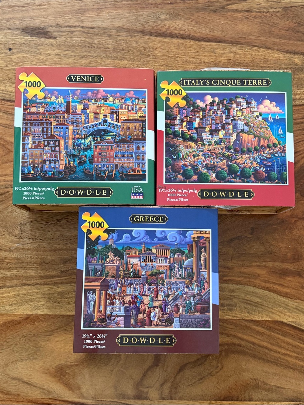 Dowdle 1009-Piece Puzzles - Venice, Cinque Terre, Greece Set Lot